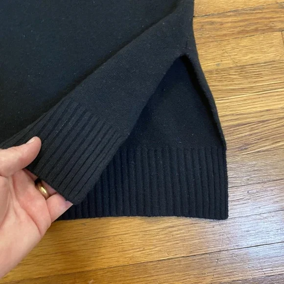 Roucha Trace Sweater Womens Large Black 100% Wool Crewneck Pullover T-Y3-006 - Picture 6 of 9